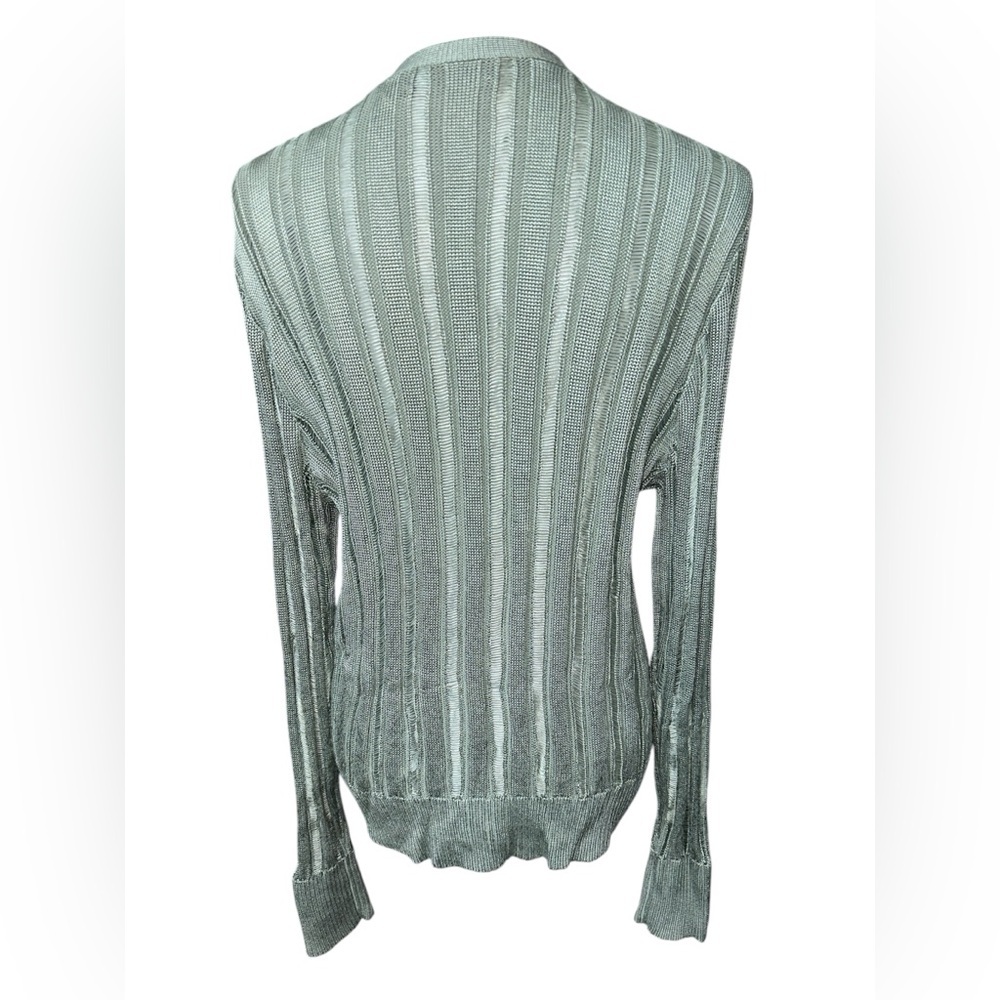 Ralph Lauren Black Label Women’s Cardigan Pointelle Knit Slim V-neck Swe… - Picture 3 of 16